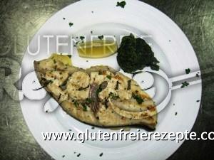 Glutenfreier Gegrillter Schwertfisch Auf Kartoffelbett